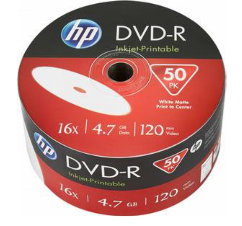 Диск НР DVD-R 4.7GB 16X IJ PRINT (Без шпинделя 50 шт) 69302 /DME00070WIP-3